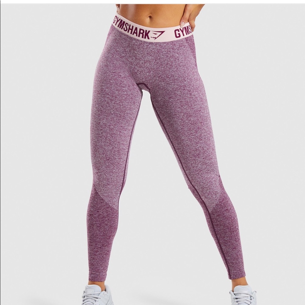 Gymshark Flex Leggings - Dark Ruby Marl/Blush Nude